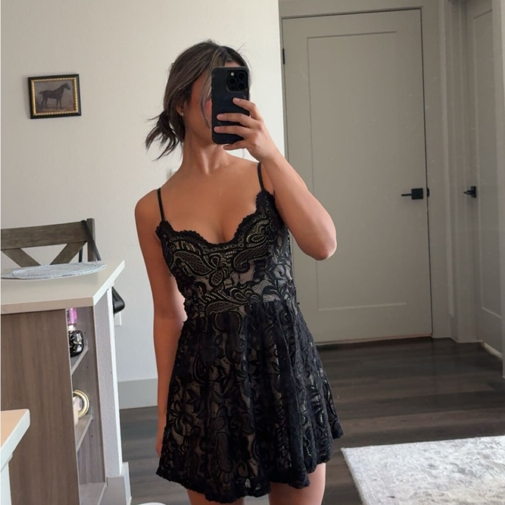 Windsor Black Lace Mini Dress